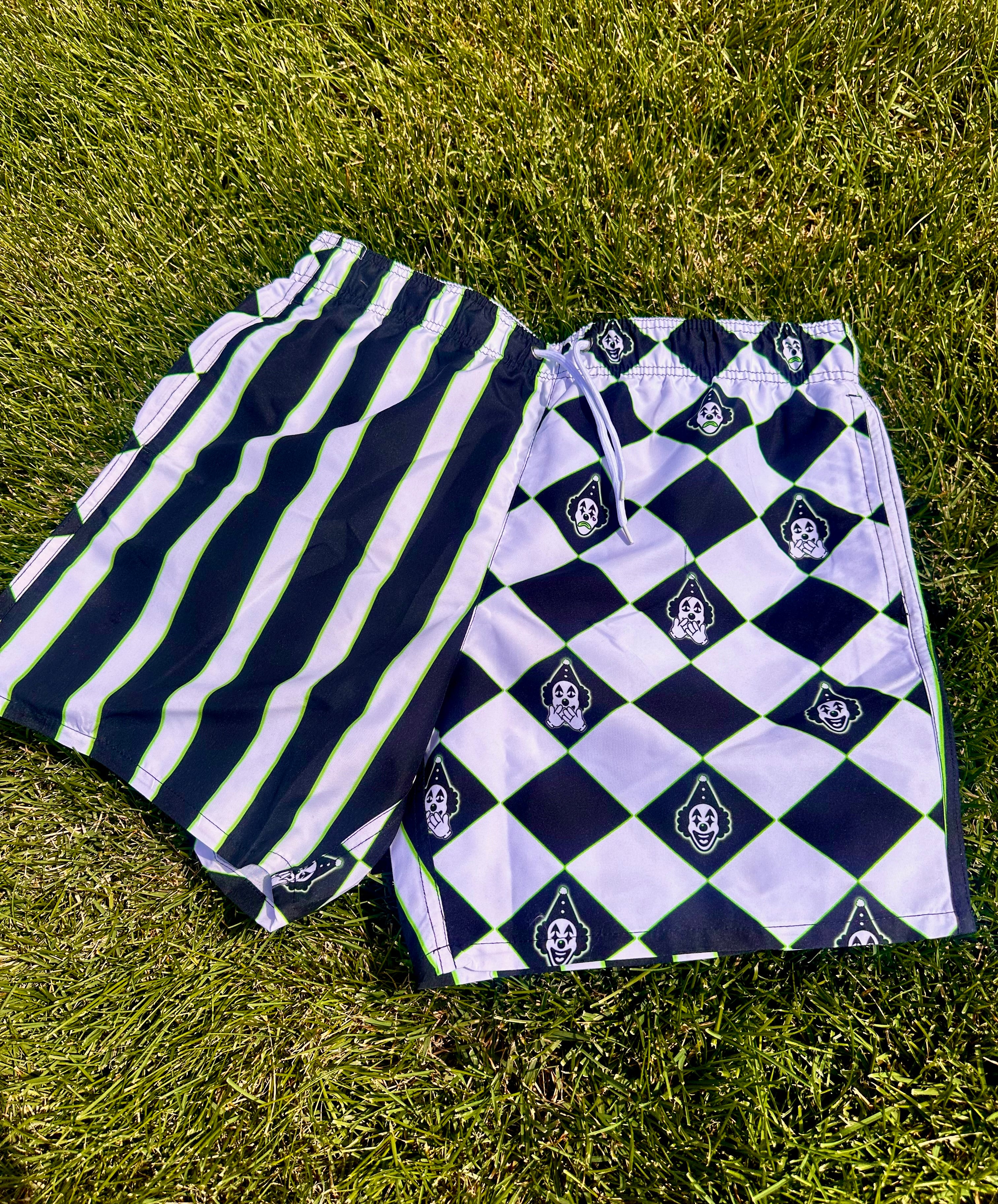 Large Green Clown Swim Trunks