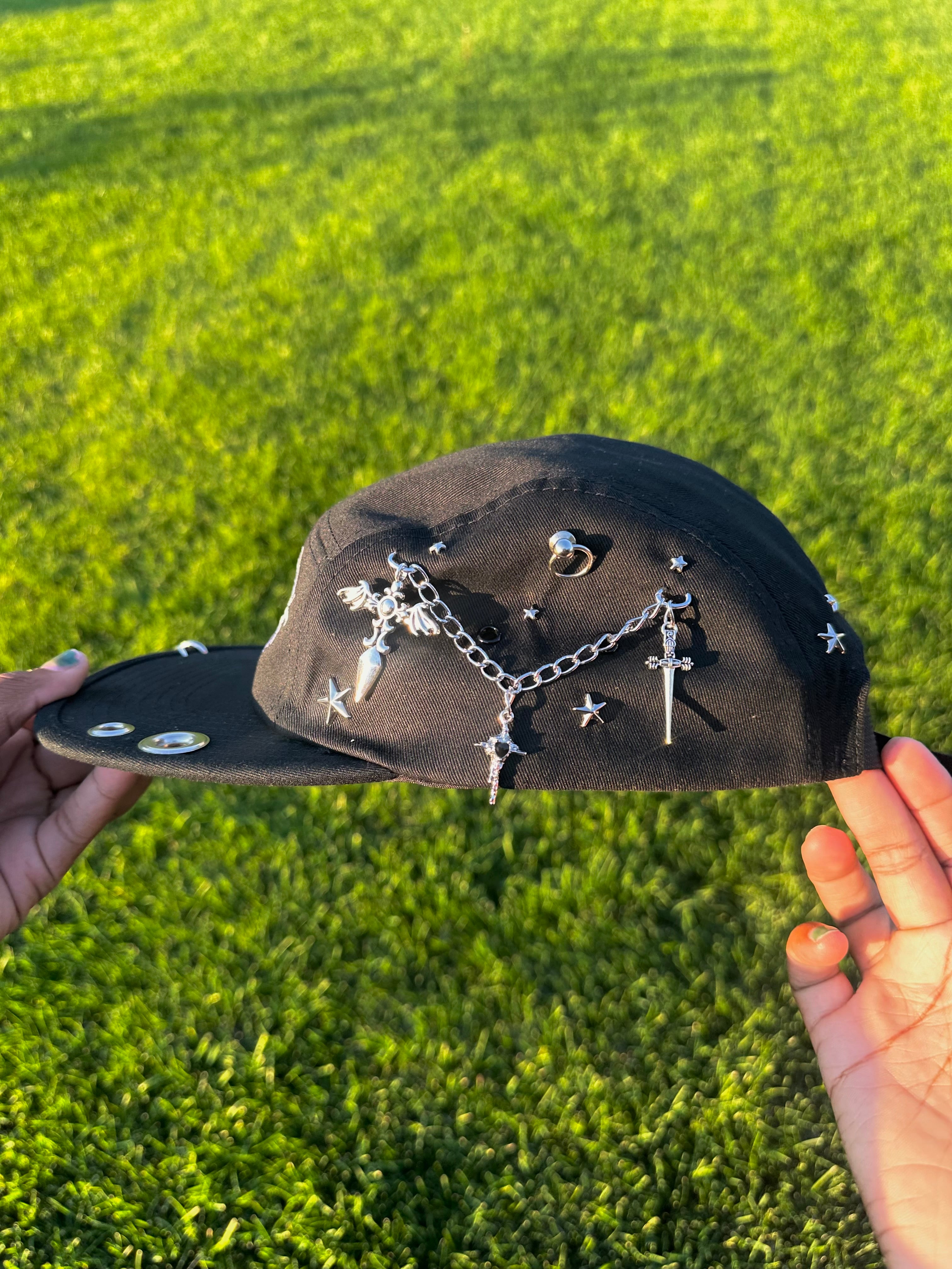 140 Red Pierced 5 Panel Hat