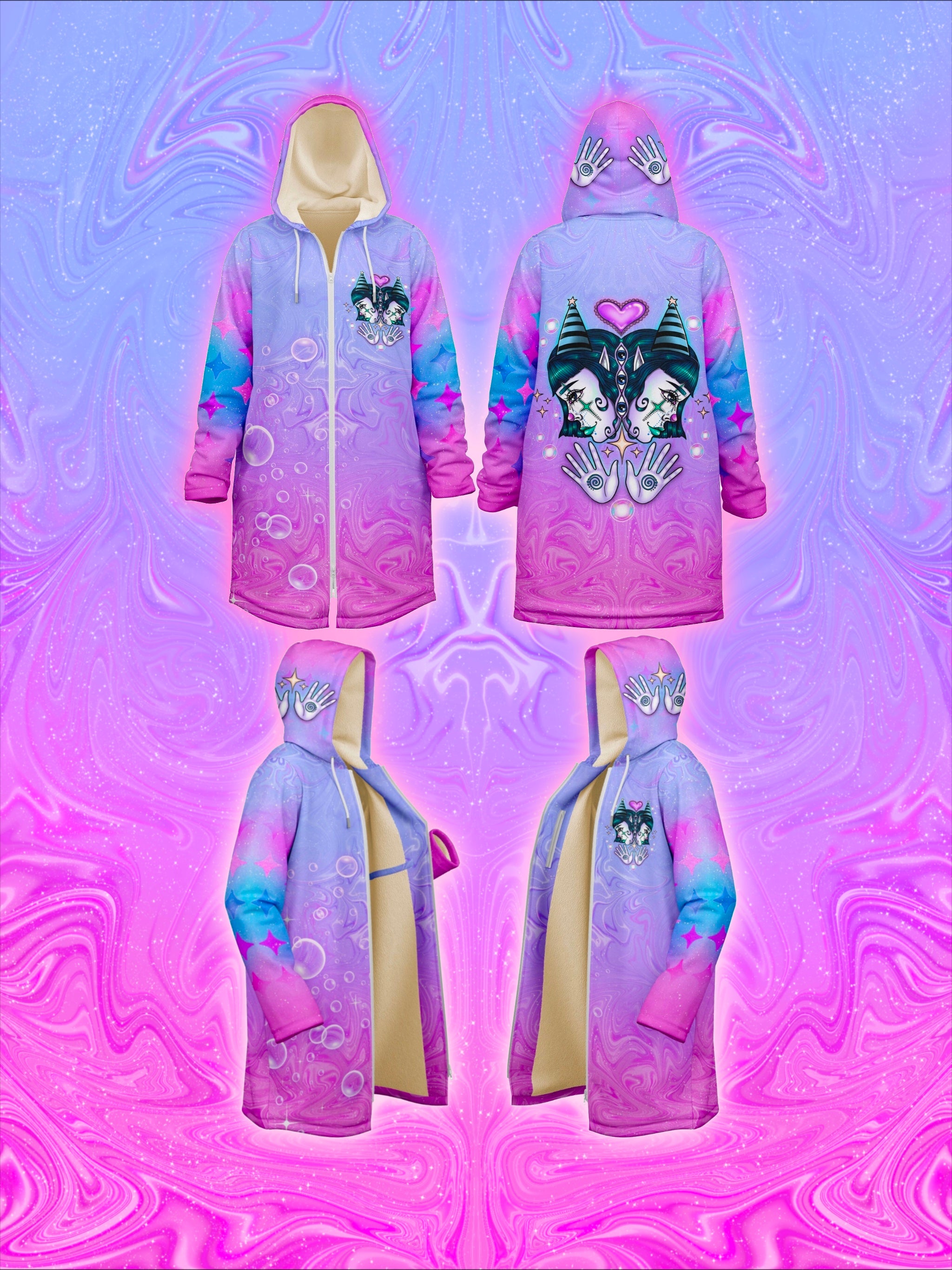 Pastel Cirque ArtFaerie Zipup Cloak